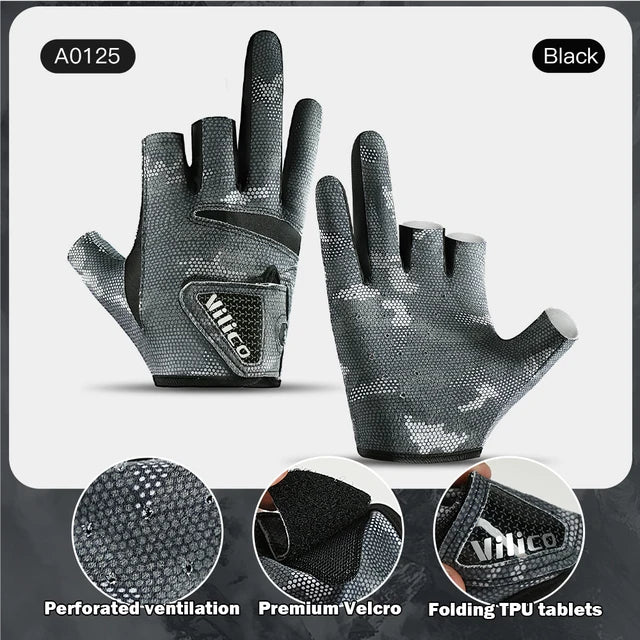 Outdoor fishing equipment -  comfortable breathable leak proof 3-finger lure fishing gloves