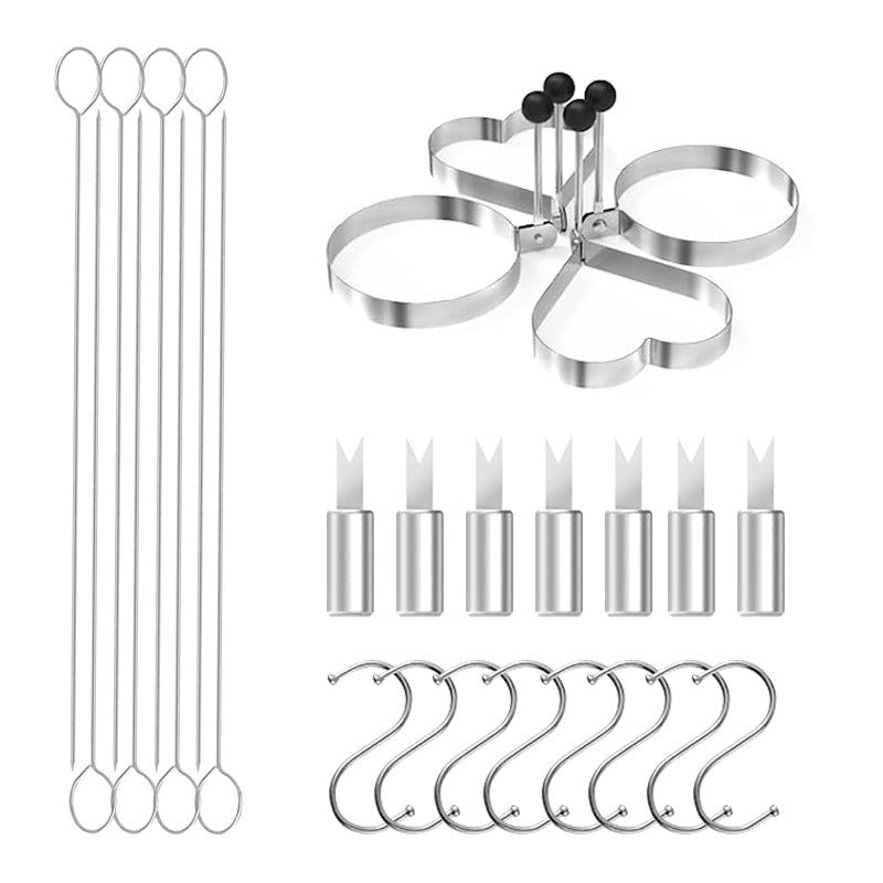 Outdoor Barbecue Tools Stainless steel Barbecue Shovel Set Barbecue Fork Iron Plate Combination