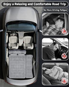 Umbrauto 29.53in/75cm Wide Car Air Mattress – Inflatable SUV, Truck & Van Back Seat Camping Bed with Pump & Pillows, Gray