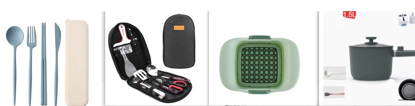 8pcs Camp Kitchen Cooking Utensil Set Travel Organizer Grill Accessories PortableGear For BBQ