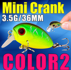 AFISHLURE  36mm 3.5g Crank Bait Hard Plastic Artificial Fishing Lure Fake carp Wobbler
