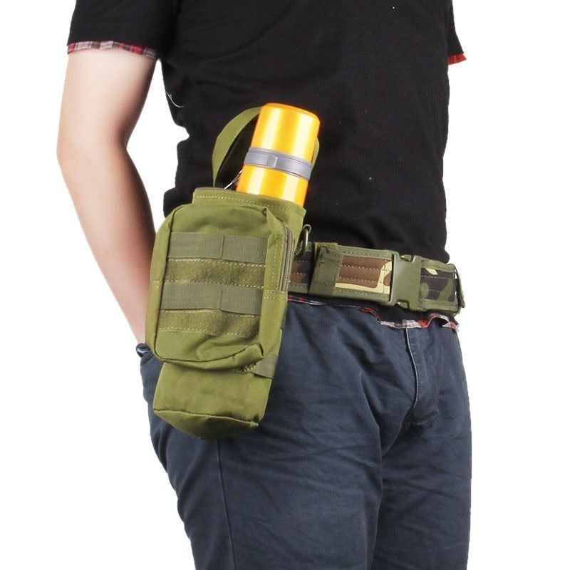 Outdoor Water Bottle Pouch Military Tactical Molle Kettle Case Waist Bag Multifunction Pockets