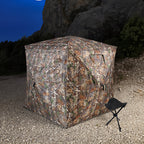 Outdoor See-Through Camouflaged Hunting Blind - Pop-Up Camo Tent for Hunting
