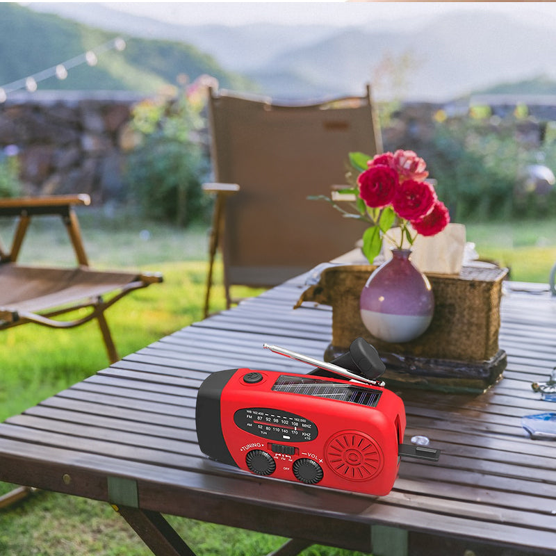 Portable multi - func hand - crank, emergency gen, solar radio, shockproof, FM/AM/WB/NOAA