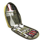 8pcs Camp Kitchen Cooking Utensil Set Travel Organizer Grill Accessories PortableGear For BBQ