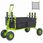 Fishing Cart Beach Cart Collapsible Wagon with 9.85'' All-Terrain Wheels