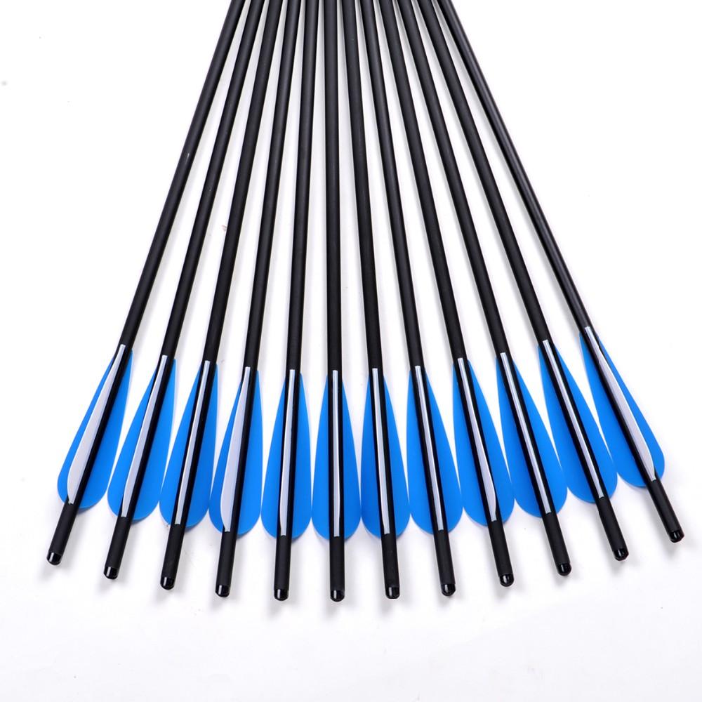 Musen 12Pcs 17 Archery Hunting Crossbow Bolt Carbon Arrow With 4 Vanes Crossbow Arrow