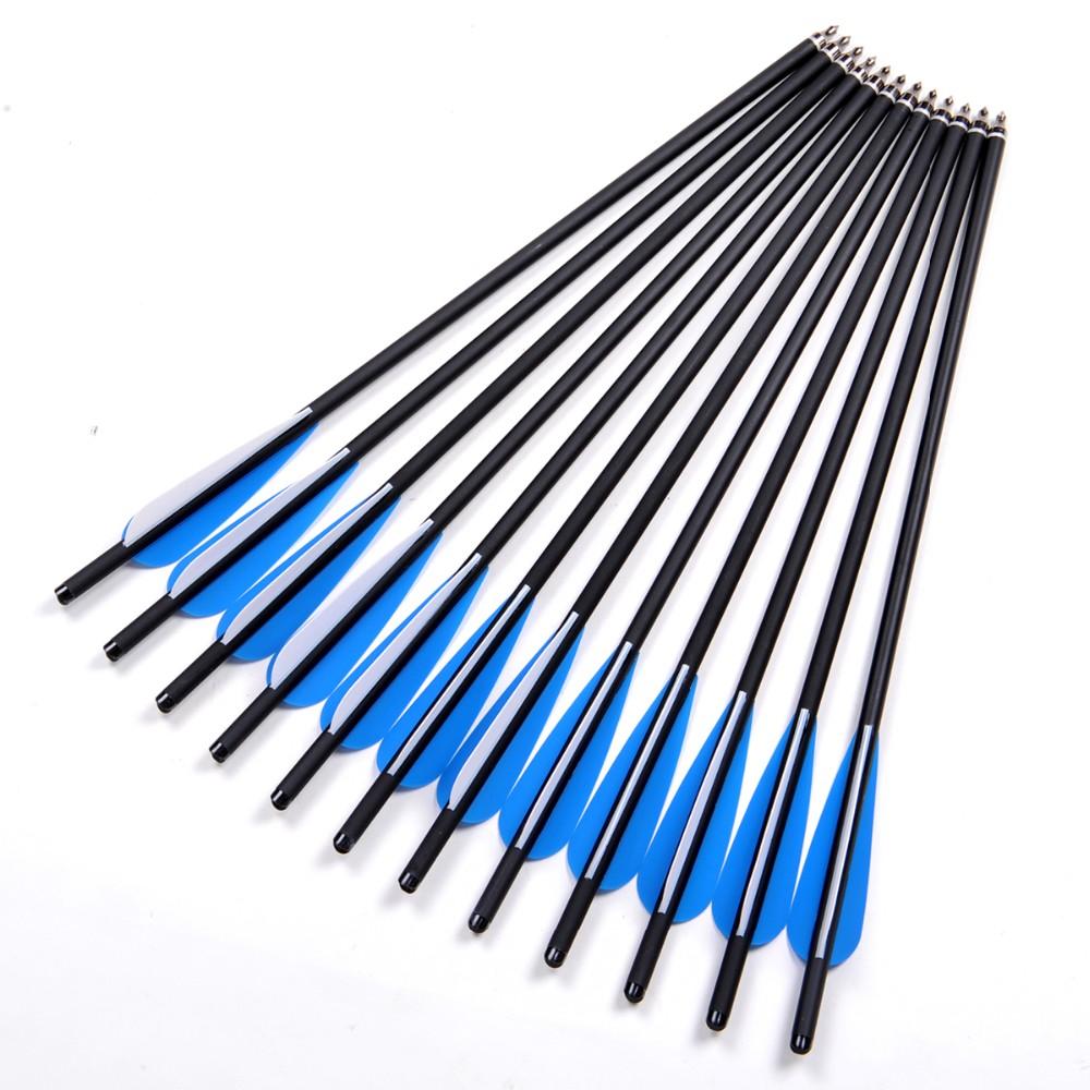 Musen 12Pcs 17 Archery Hunting Crossbow Bolt Carbon Arrow With 4 Vanes Crossbow Arrow