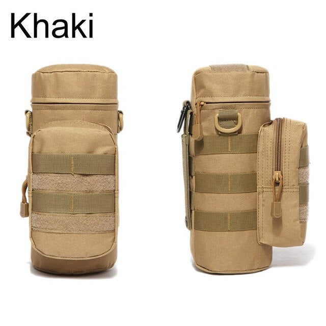 Outdoor Water Bottle Pouch Military Tactical Molle Kettle Case Waist Bag Multifunction Pockets