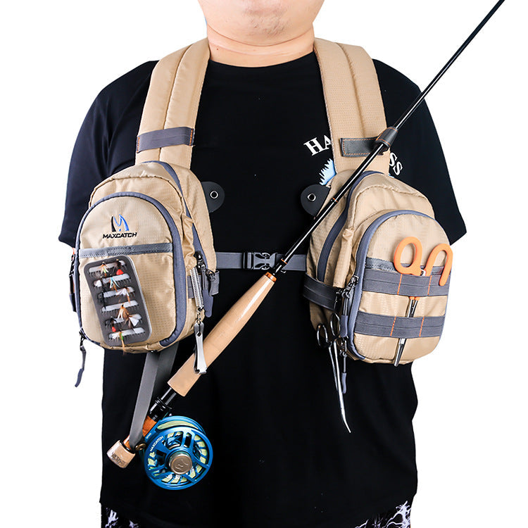 Multi-functional Fly Fishing Tackle Bag with Multiple Pockets, Unisex Chest Pack,Shoulder Bag