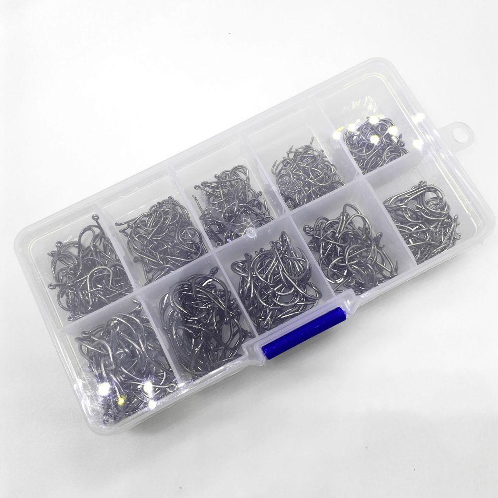 Rompin 500pcs/set mixed size #3~12 high carbon steel carp fishing hooks