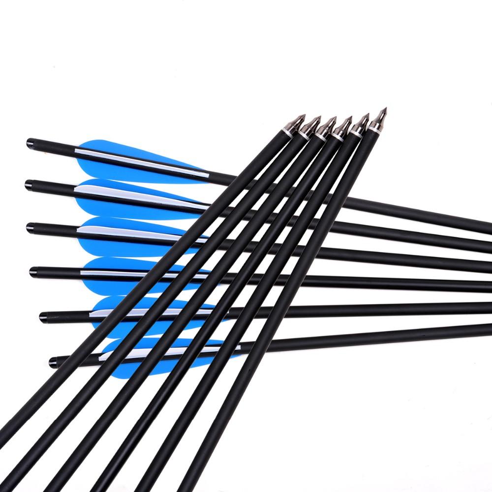 Musen 12Pcs 17 Archery Hunting Crossbow Bolt Carbon Arrow With 4 Vanes Crossbow Arrow