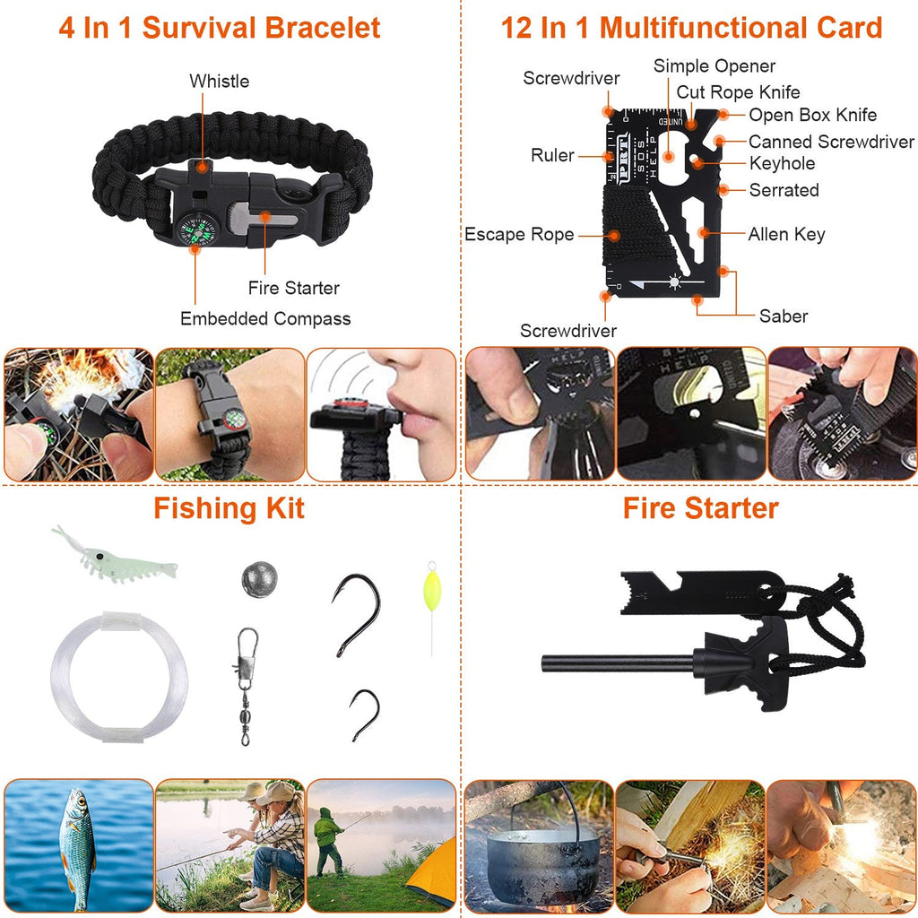 125Pcs Survival Kits Professional Emergency Survival Gear Tactical First Aid Kit Support