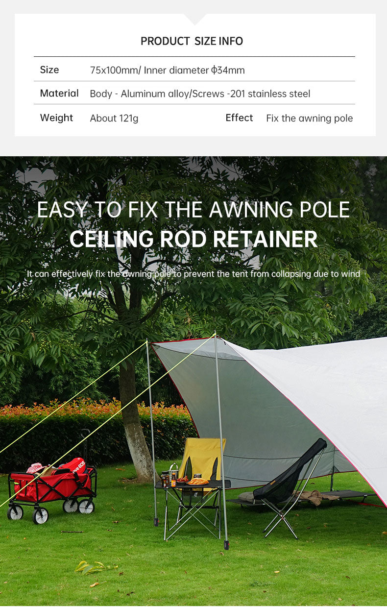 Outdoor Camping Awning Rod Fixer Tent Accessories Bracket Support Rod Fixed Pipe