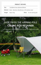 Outdoor Camping Awning Rod Fixer Tent Accessories Bracket Support Rod Fixed Pipe