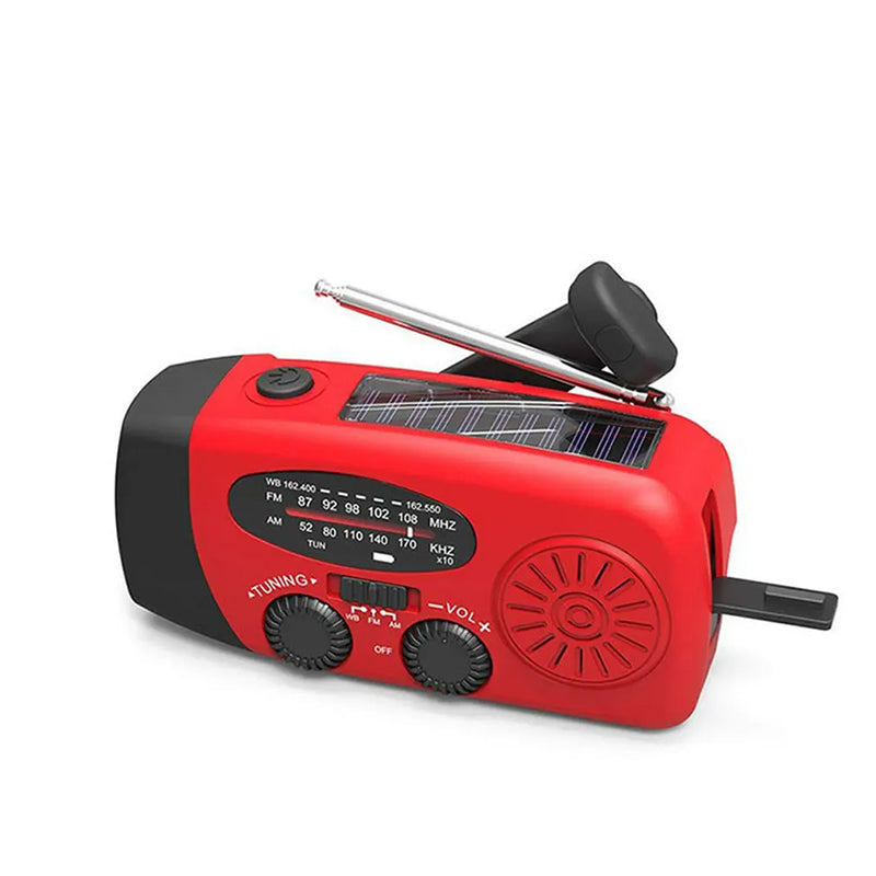 Portable multi - func hand - crank, emergency gen, solar radio, shockproof, FM/AM/WB/NOAA