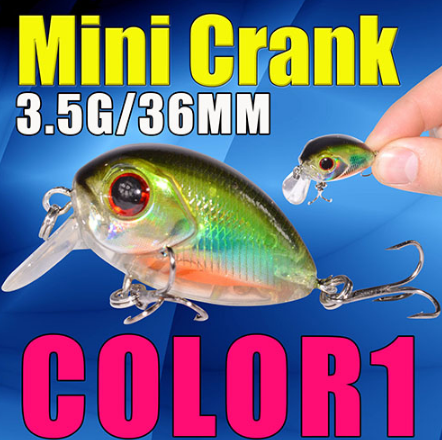 AFISHLURE  36mm 3.5g Crank Bait Hard Plastic Artificial Fishing Lure Fake carp Wobbler