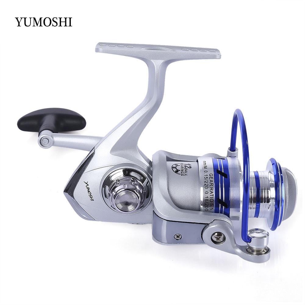 YUMOSHI AF1000-7000 12BB Gear Ratio 5.5:1 Half Metal Fishing Spinning Reel