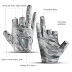 Outdoor fishing equipment -  comfortable breathable leak proof 3-finger lure fishing gloves