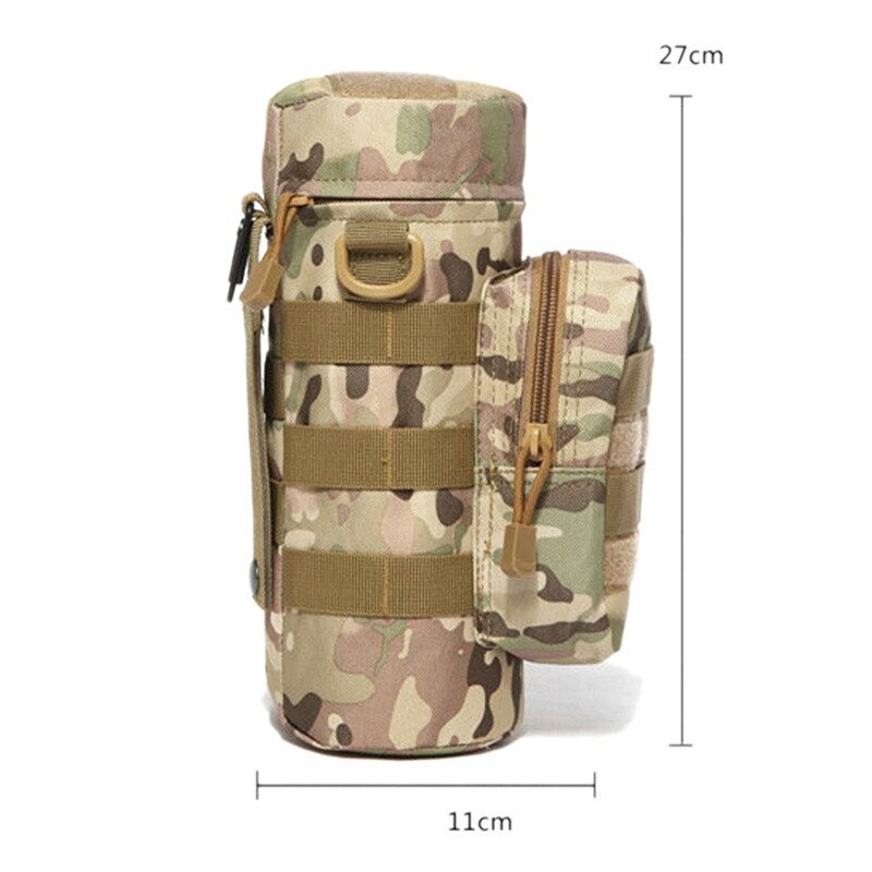 Outdoor Water Bottle Pouch Military Tactical Molle Kettle Case Waist Bag Multifunction Pockets