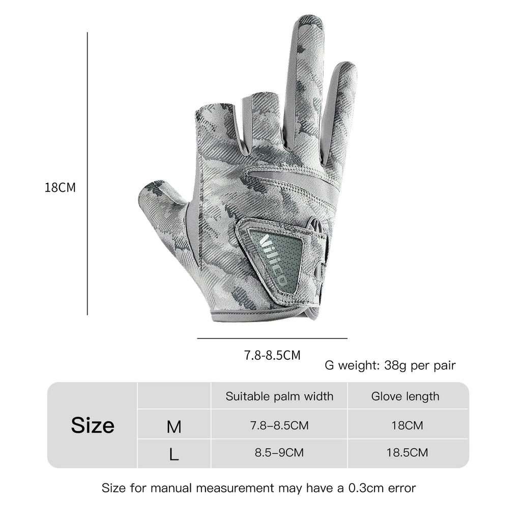 Outdoor fishing equipment -  comfortable breathable leak proof 3-finger lure fishing gloves