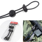 Outdoor hiking backpack with external climbing poles rope buckle fixed buckle elastic rope