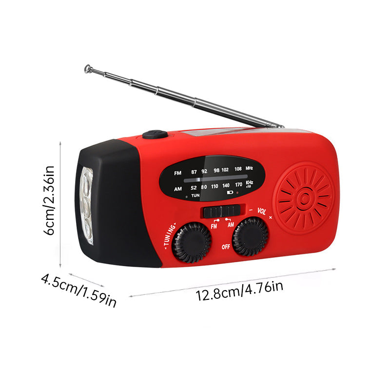 Portable multi - func hand - crank, emergency gen, solar radio, shockproof, FM/AM/WB/NOAA