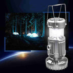 Portable Outdoor LED Camping Lantern With Fan Solar Charge Rechargeable Light Hanging