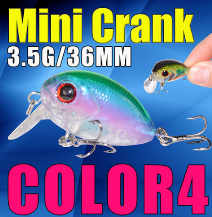 AFISHLURE  36mm 3.5g Crank Bait Hard Plastic Artificial Fishing Lure Fake carp Wobbler