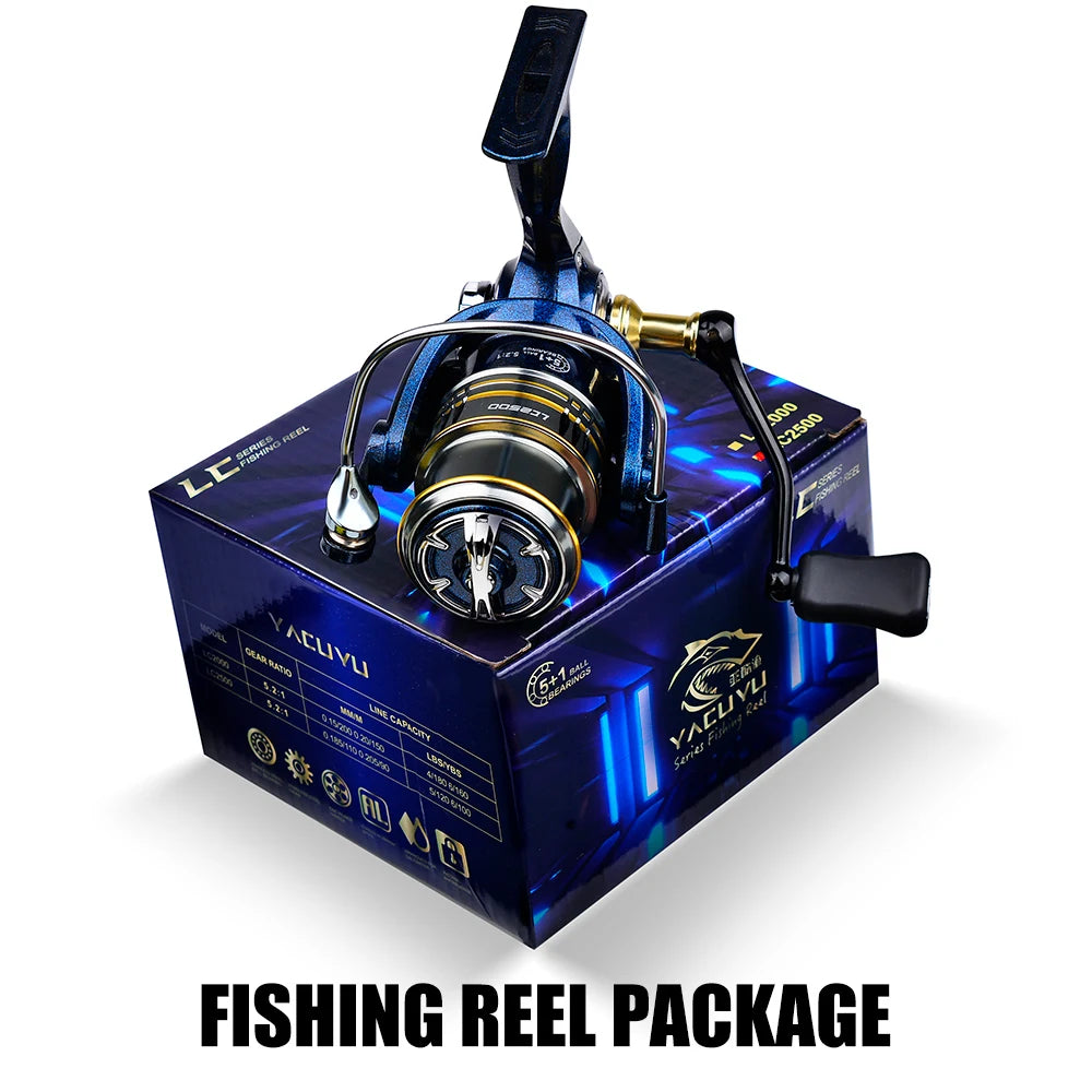 1pc metal spinning wheel speed ratio 5.2:1, far into Luya wheel can be sea fishing boat
