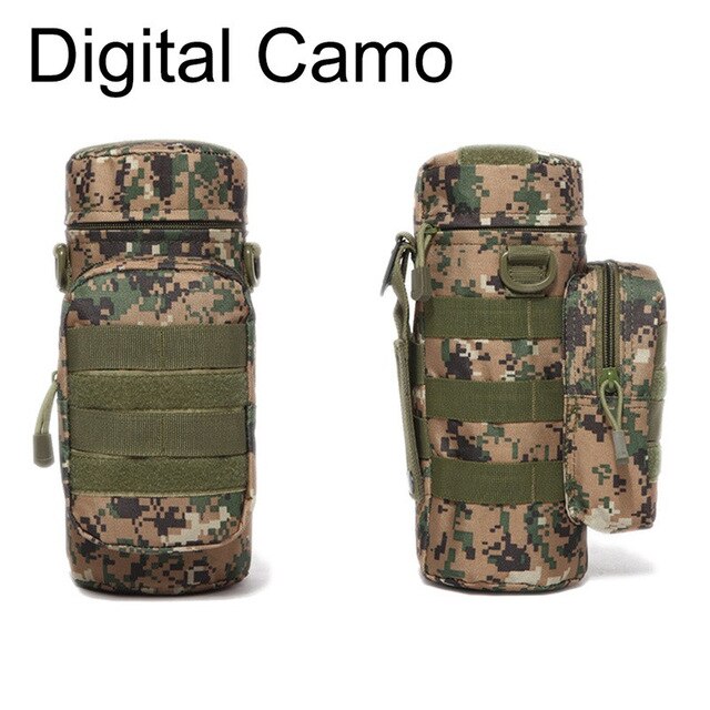 Outdoor Water Bottle Pouch Military Tactical Molle Kettle Case Waist Bag Multifunction Pockets