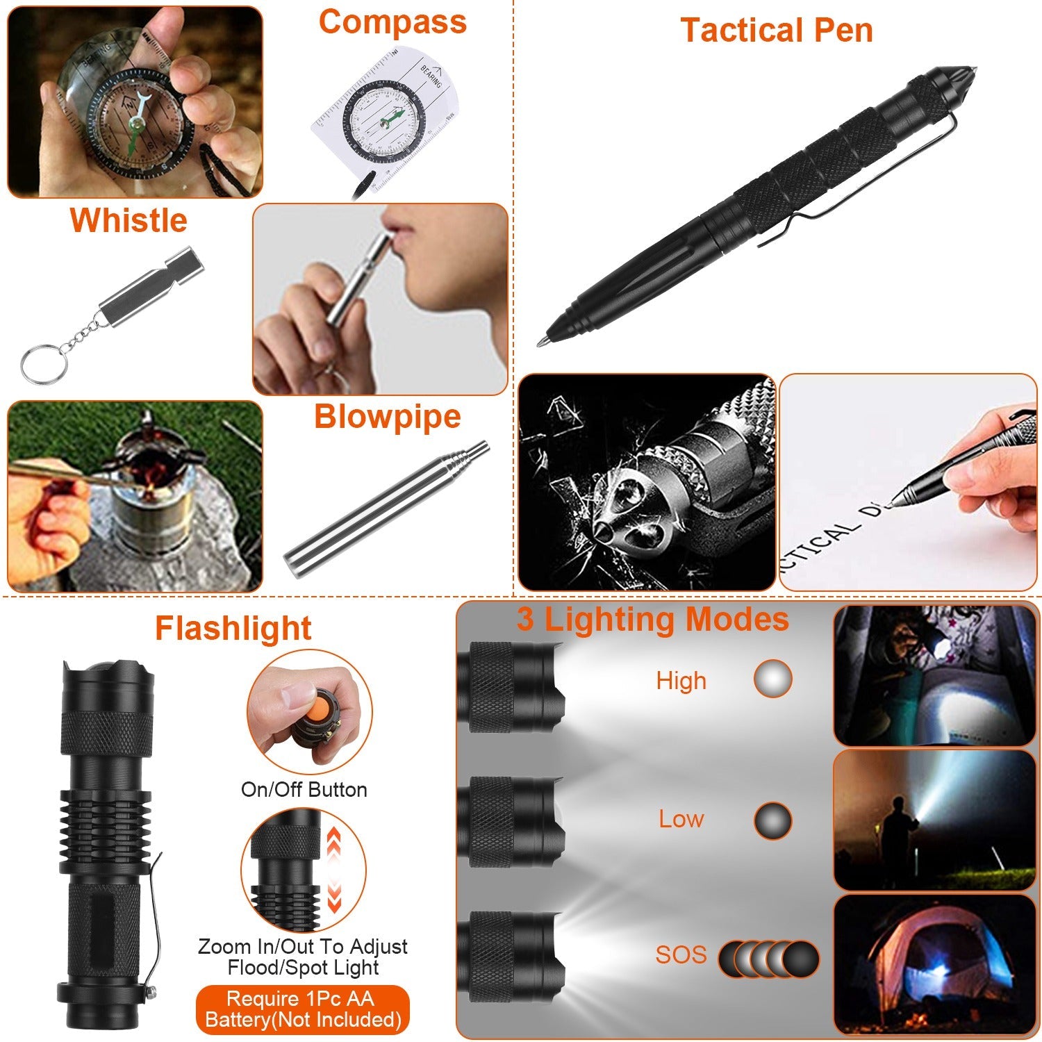 125Pcs Survival Kits Professional Emergency Survival Gear Tactical First Aid Kit Support