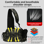 Men's Fishing Backpack with bait box, equipment storage bag, pole holder sling & shoulder bag