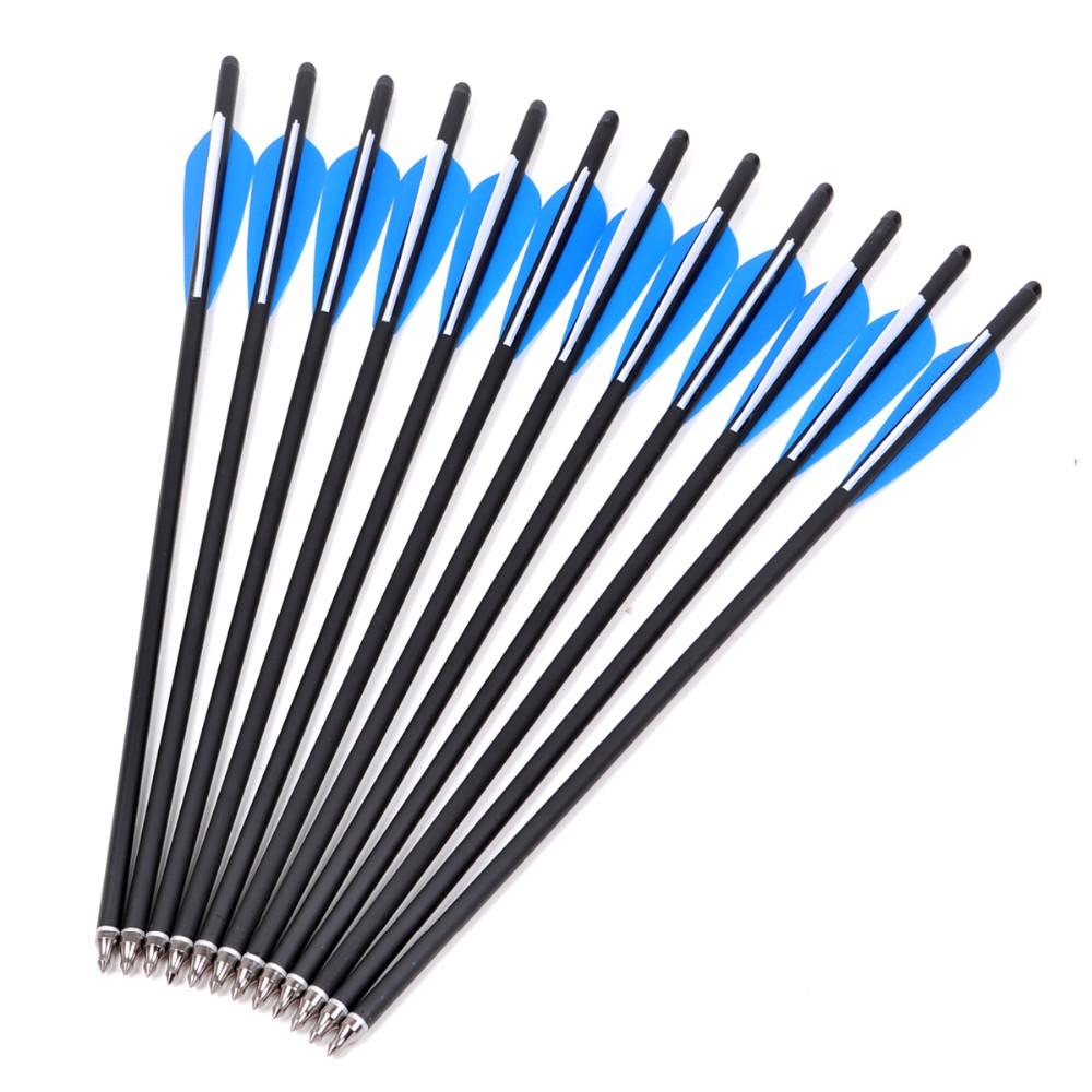 Musen 12Pcs 17 Archery Hunting Crossbow Bolt Carbon Arrow With 4 Vanes Crossbow Arrow