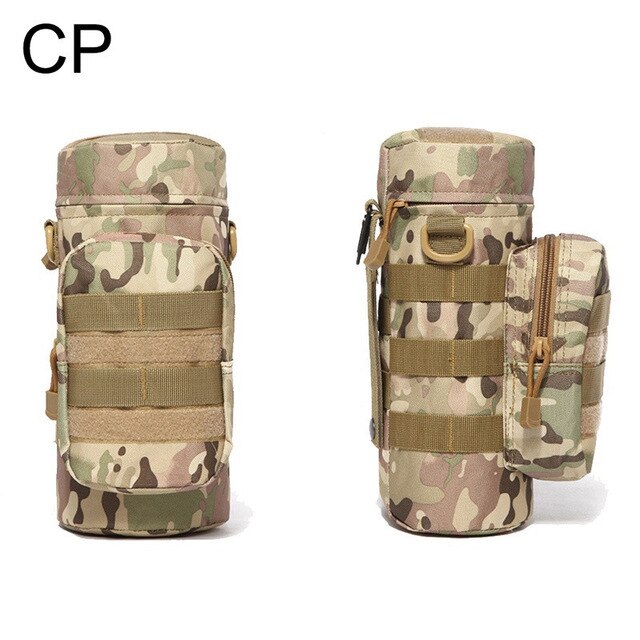 Outdoor Water Bottle Pouch Military Tactical Molle Kettle Case Waist Bag Multifunction Pockets
