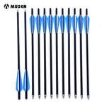 Musen 12Pcs 17 Archery Hunting Crossbow Bolt Carbon Arrow With 4 Vanes Crossbow Arrow