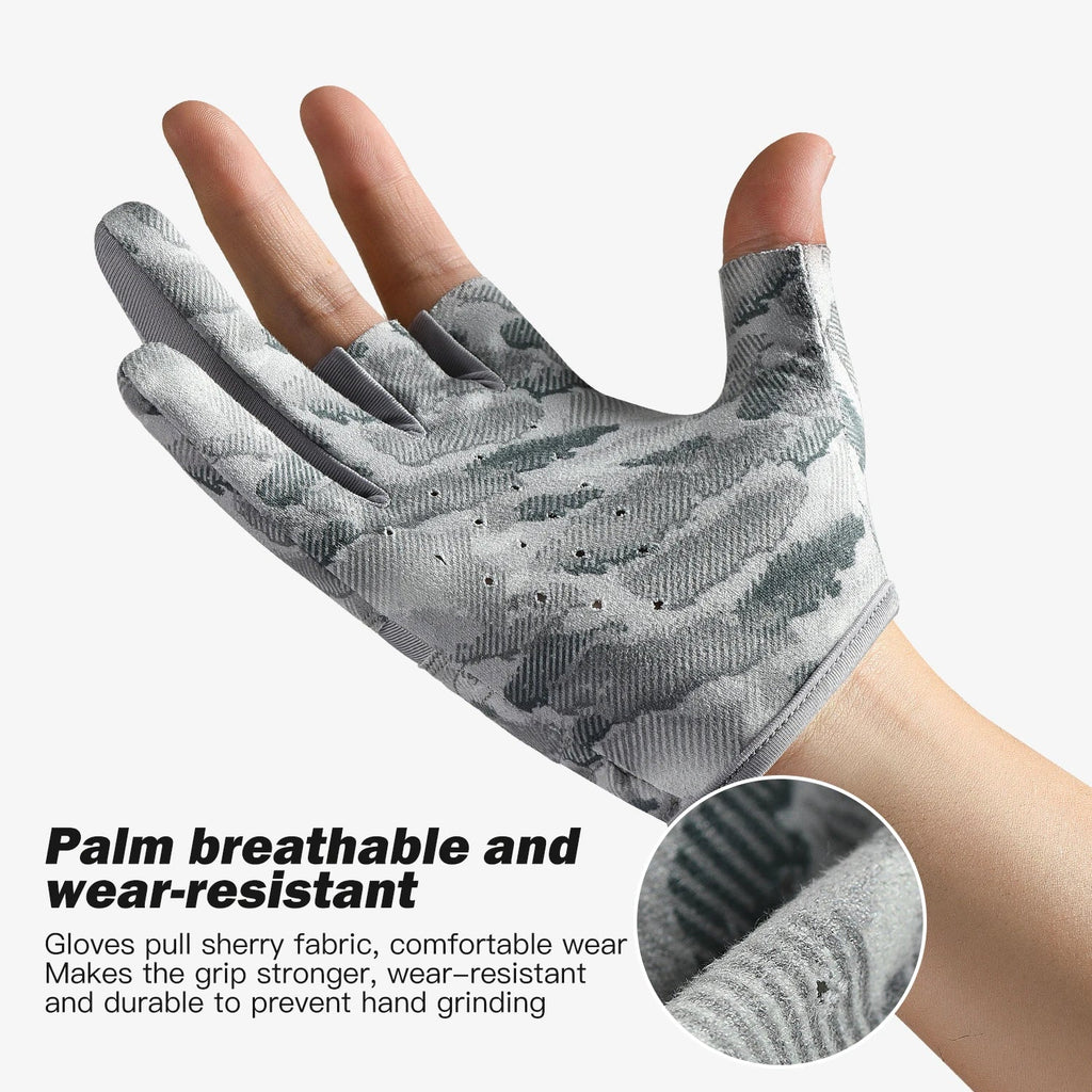 Outdoor fishing equipment -  comfortable breathable leak proof 3-finger lure fishing gloves
