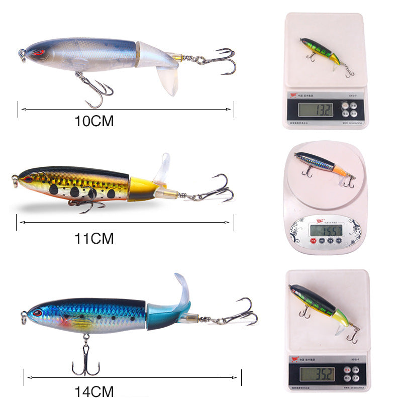 Luya Bait Propeller Tractor Bait 15g 11cm Floating Pencil Wave Climbing Bait Fishing Gear