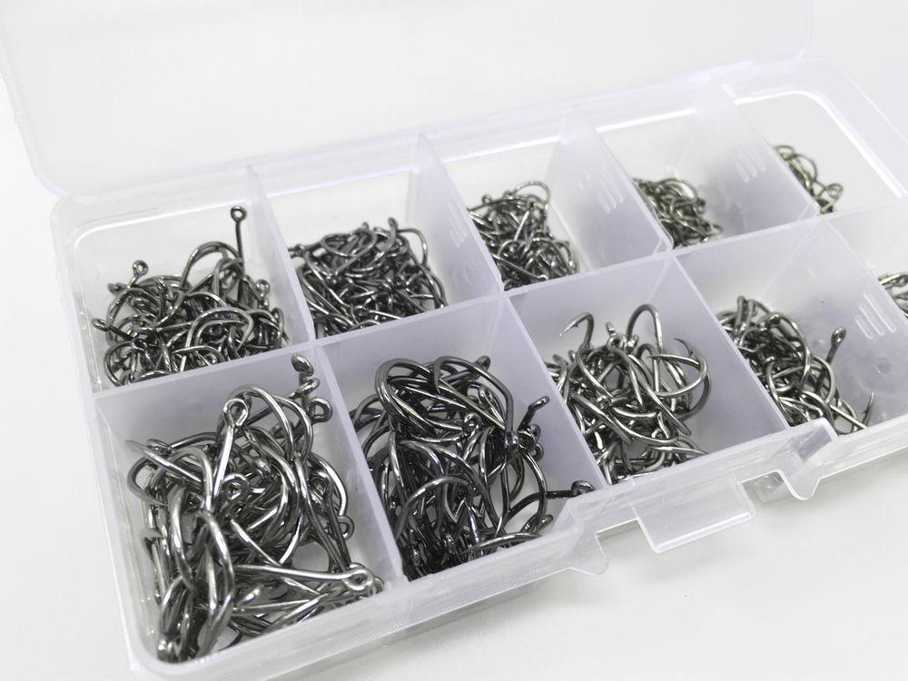 Rompin 500pcs/set mixed size #3~12 high carbon steel carp fishing hooks