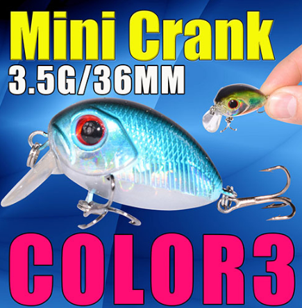 AFISHLURE  36mm 3.5g Crank Bait Hard Plastic Artificial Fishing Lure Fake carp Wobbler
