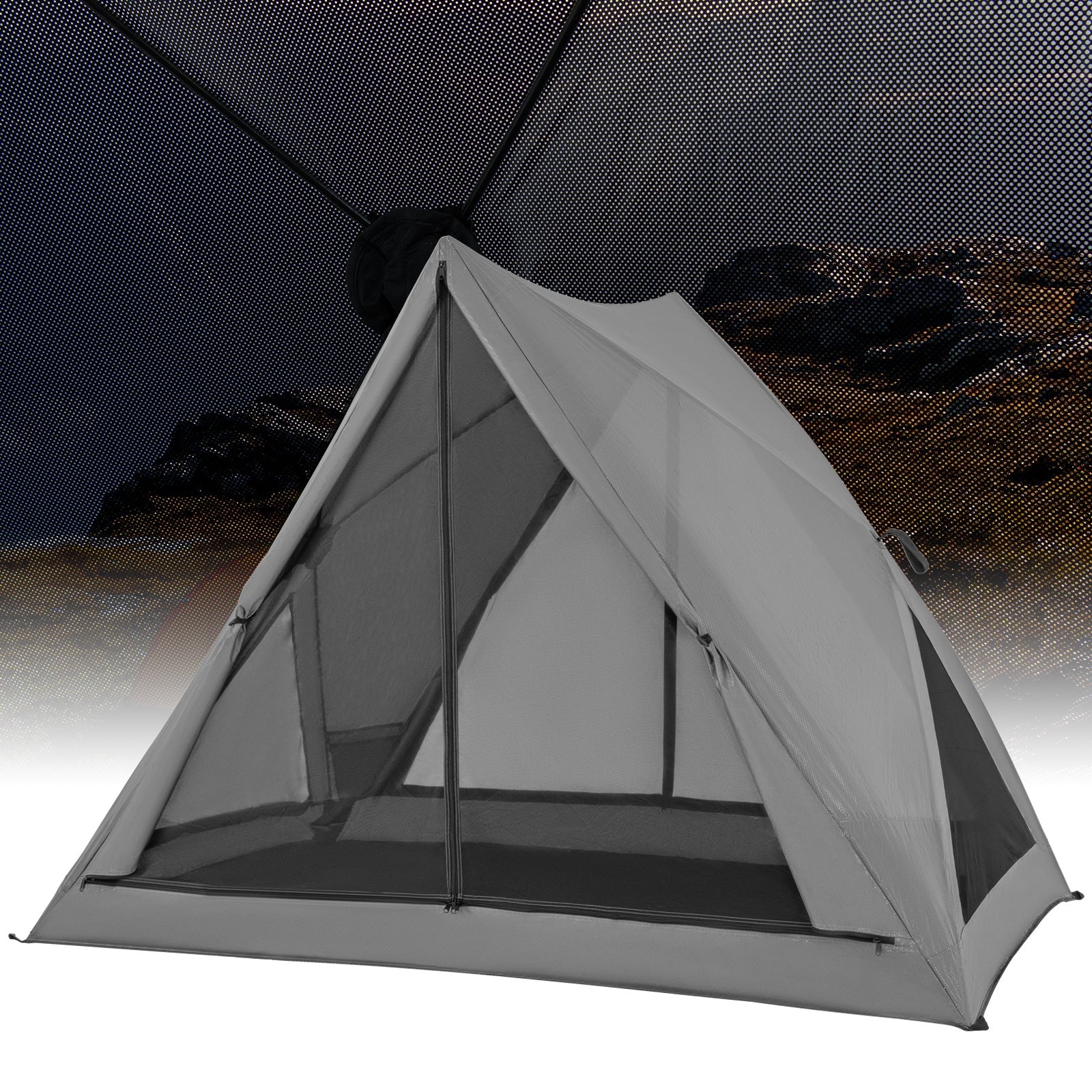 Pop-up Camping Tent for 2-3 People with Carry Bag and Rainfly for Backpacking Hiking