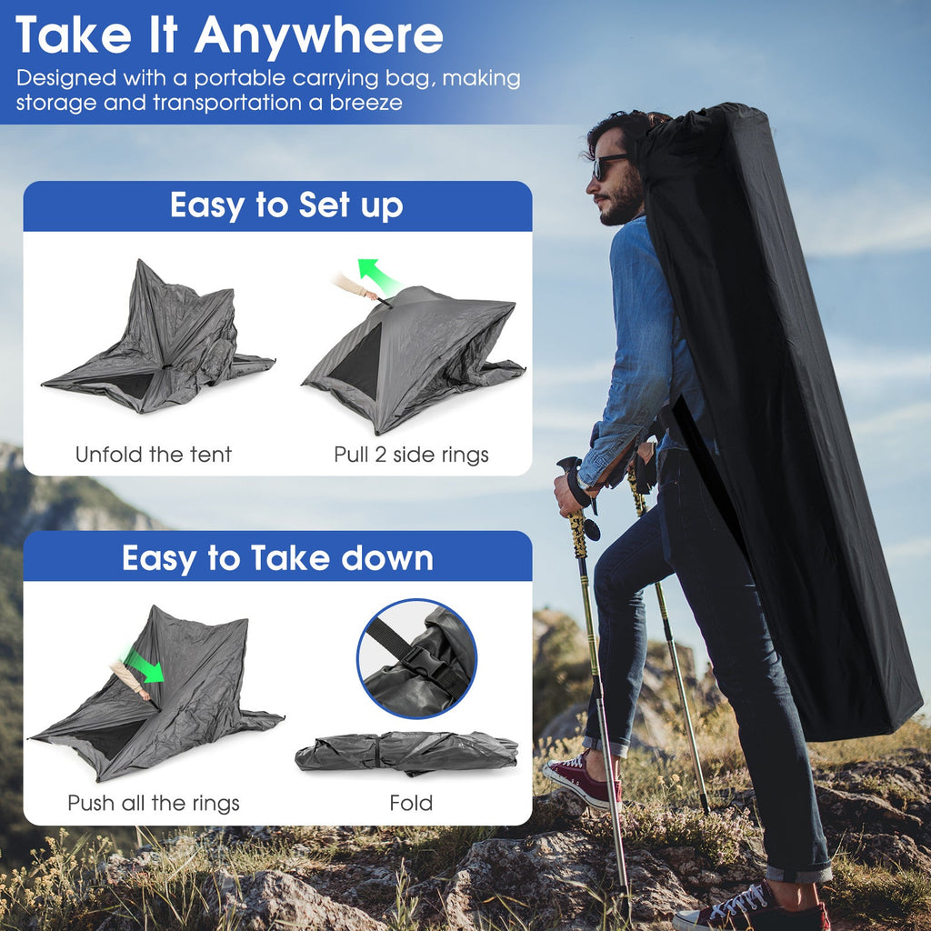 Pop-up Camping Tent for 2-3 People with Carry Bag and Rainfly for Backpacking Hiking