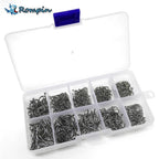 Rompin 500pcs/set mixed size #3~12 high carbon steel carp fishing hooks