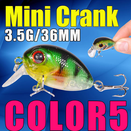 AFISHLURE  36mm 3.5g Crank Bait Hard Plastic Artificial Fishing Lure Fake carp Wobbler