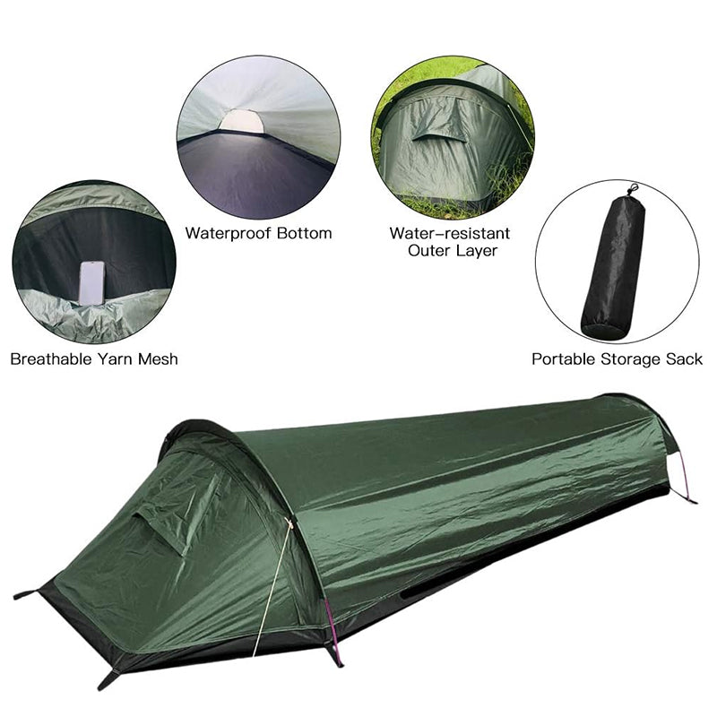 Lightweight single - person camping tent, outdoor camping sleeping bag,hikinggear, 2025