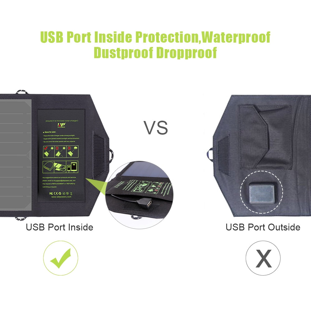 Solar Panel 10W 5V Solar Charger Portable Solar Battery Chargers Charging for Phone for Hiking