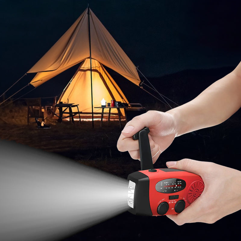 Portable multi - func hand - crank, emergency gen, solar radio, shockproof, FM/AM/WB/NOAA