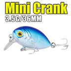 AFISHLURE  36mm 3.5g Crank Bait Hard Plastic Artificial Fishing Lure Fake carp Wobbler