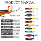 Luya Bait Propeller Tractor Bait 15g 11cm Floating Pencil Wave Climbing Bait Fishing Gear