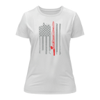 Fishing Rod American Flag T-Shirt for Women